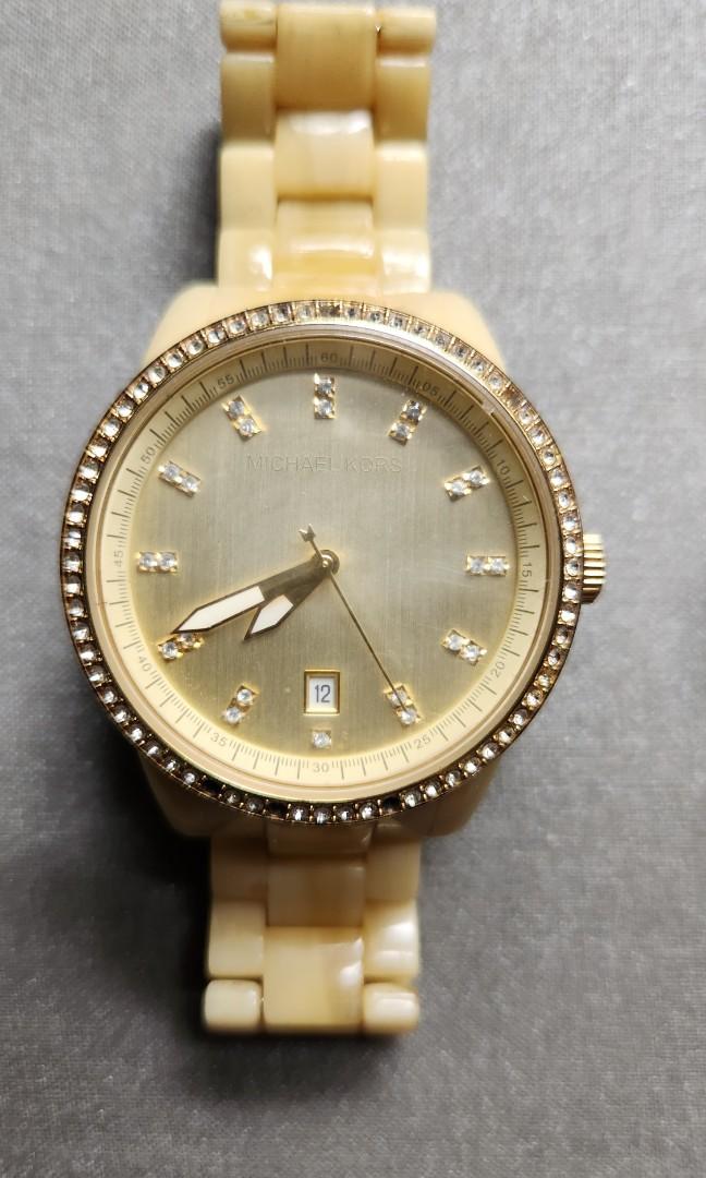 Michael kors tortoise top shell watch women's