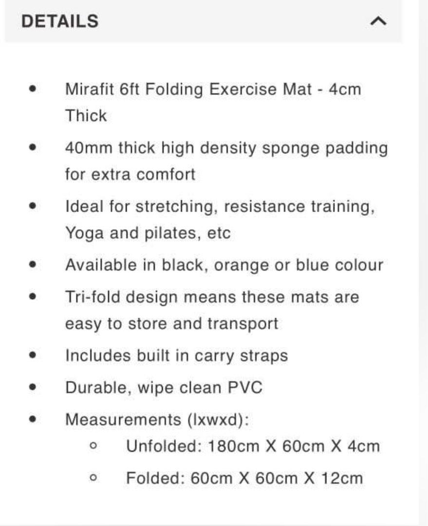 Mirafit folding mat outlet