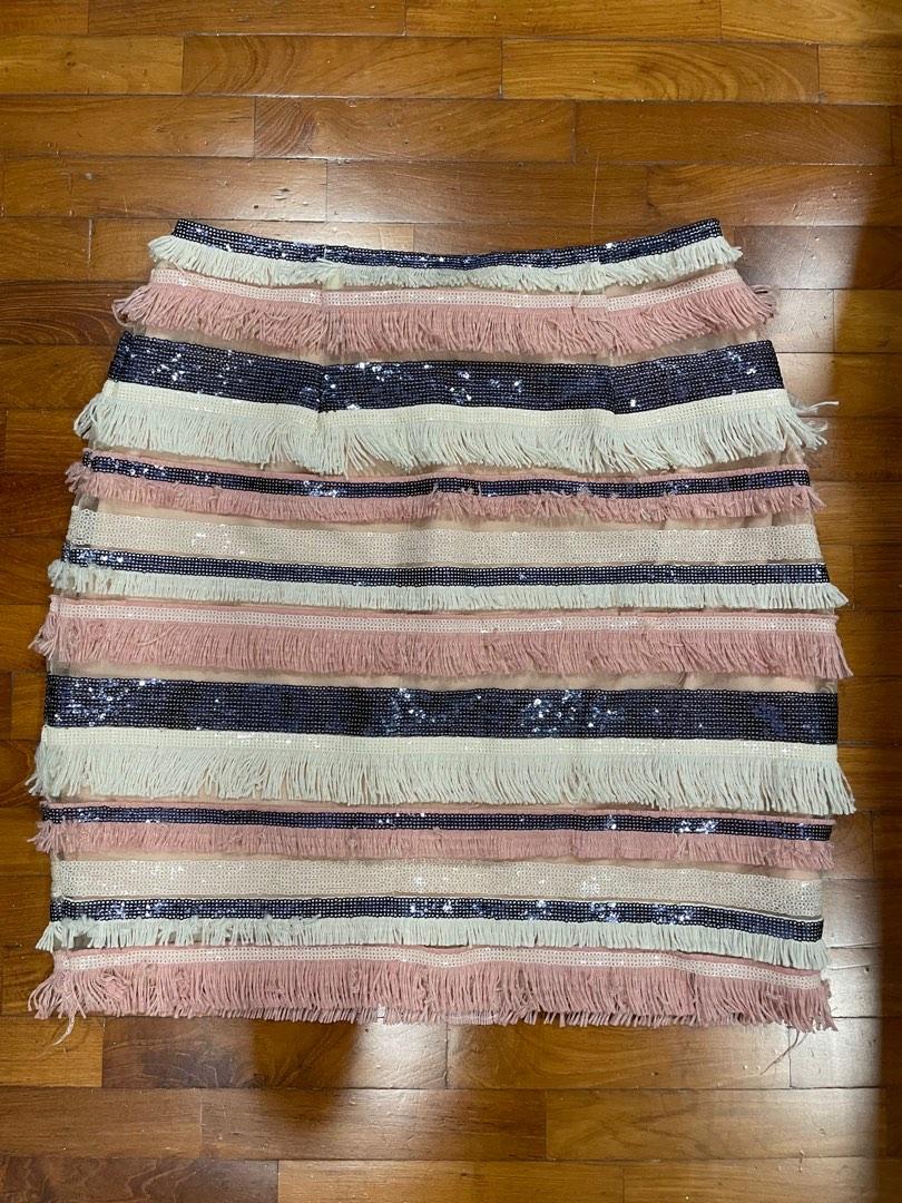 Missguided Sequin Fringe Mini Skirt Women s Fashion Bottoms Skirts on Carousell