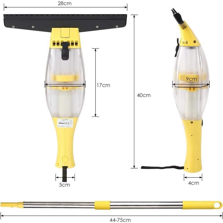 MVPower Window Vac, StreakFree 10W Telescopic Window Vacuum Cleaner