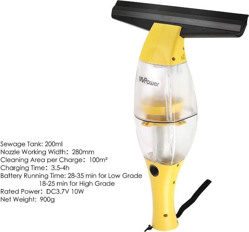 MVPower Window Vac, StreakFree 10W Telescopic Window Vacuum Cleaner