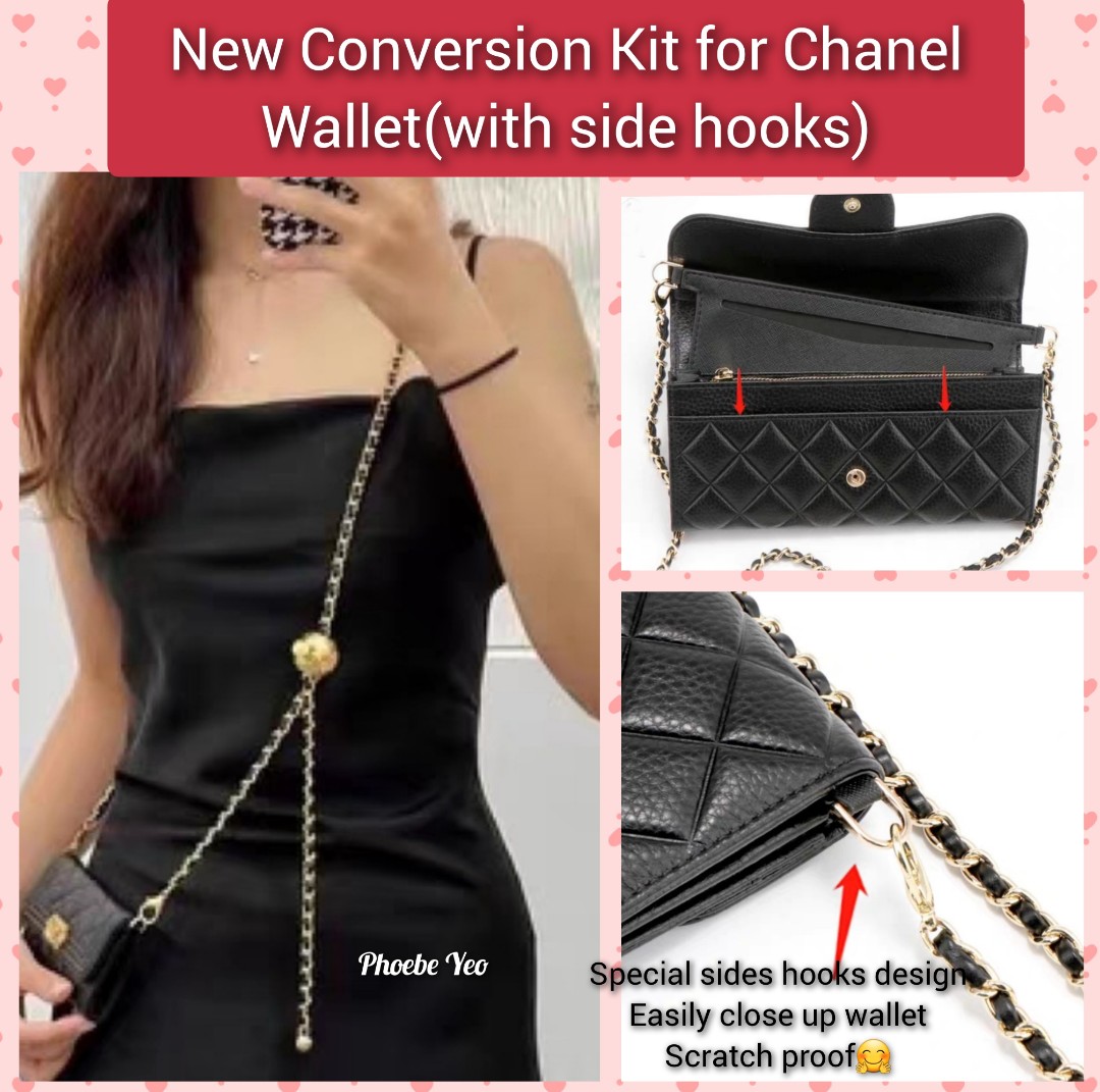 YESIKIMI Conversion Kit Cowhide leather Chain+Insert Compatible With Chanel  Flap Card Holder Gift For Her