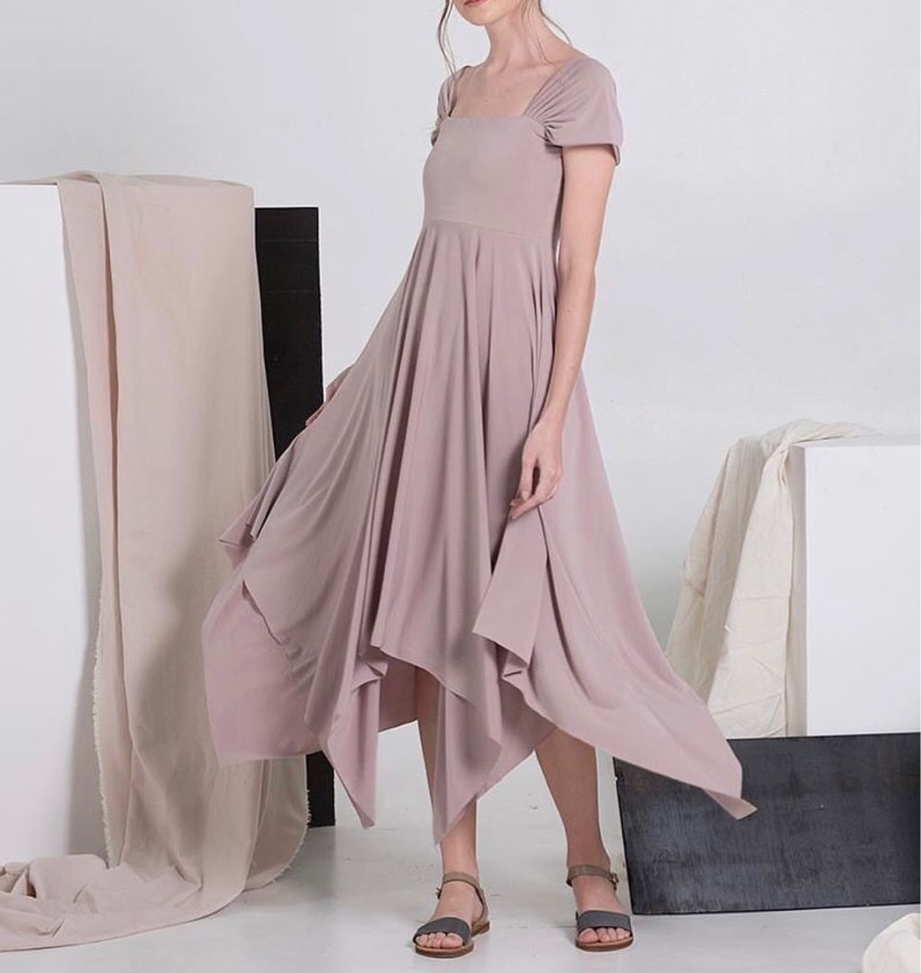 Nude Midi Dress, Women's Fashion, Dresses & Sets, Dresses on Carousell