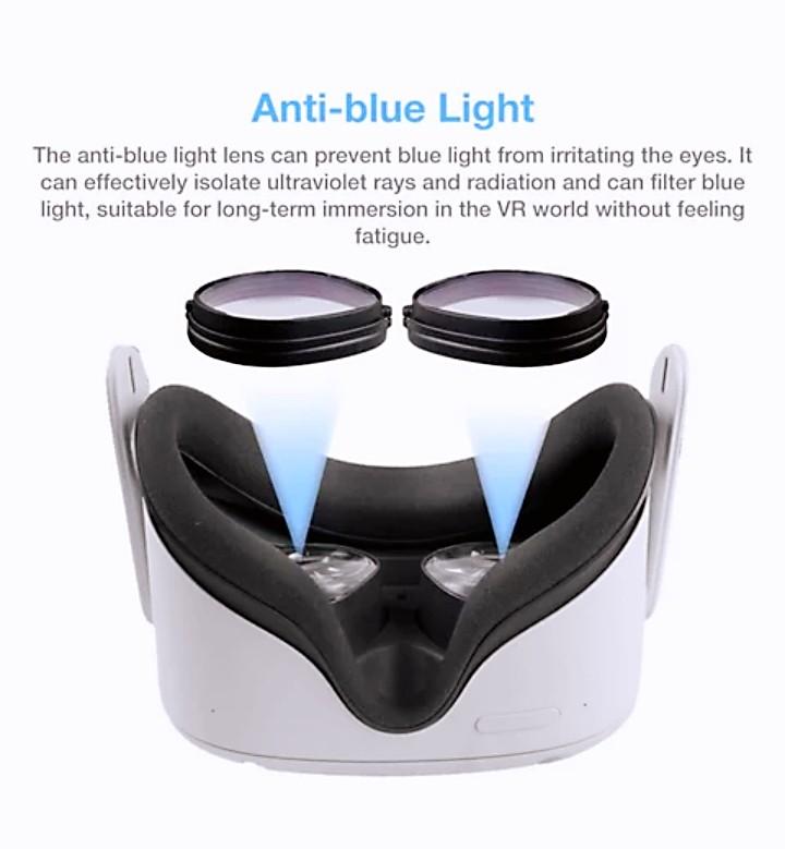 Oculus Quest 2 VR headset optics prescription lens insert clip