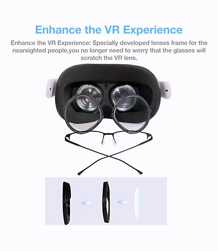 Oculus Quest 2 VR headset optics prescription lens insert clip