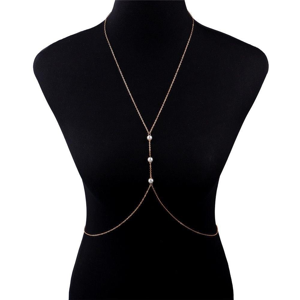 pearl and gold body chain, Women's Fashion, Jewelry & Organisers, Body