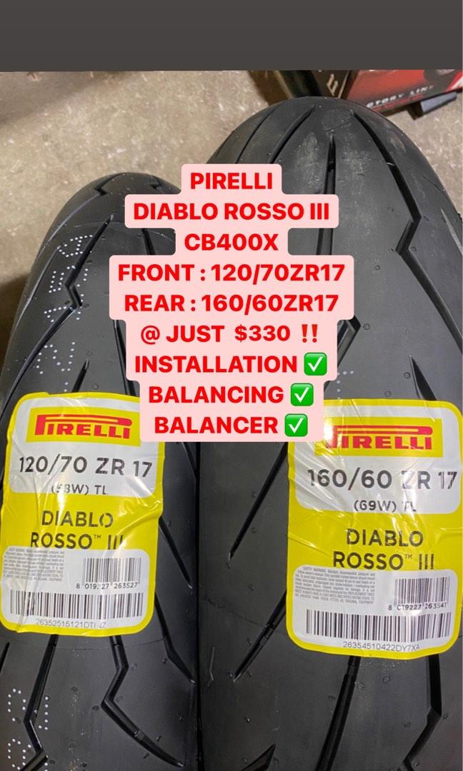 Pirelli Diablo Rosso 3 For Cb400x Motorcycles Motorcycle Accessories On Carousell