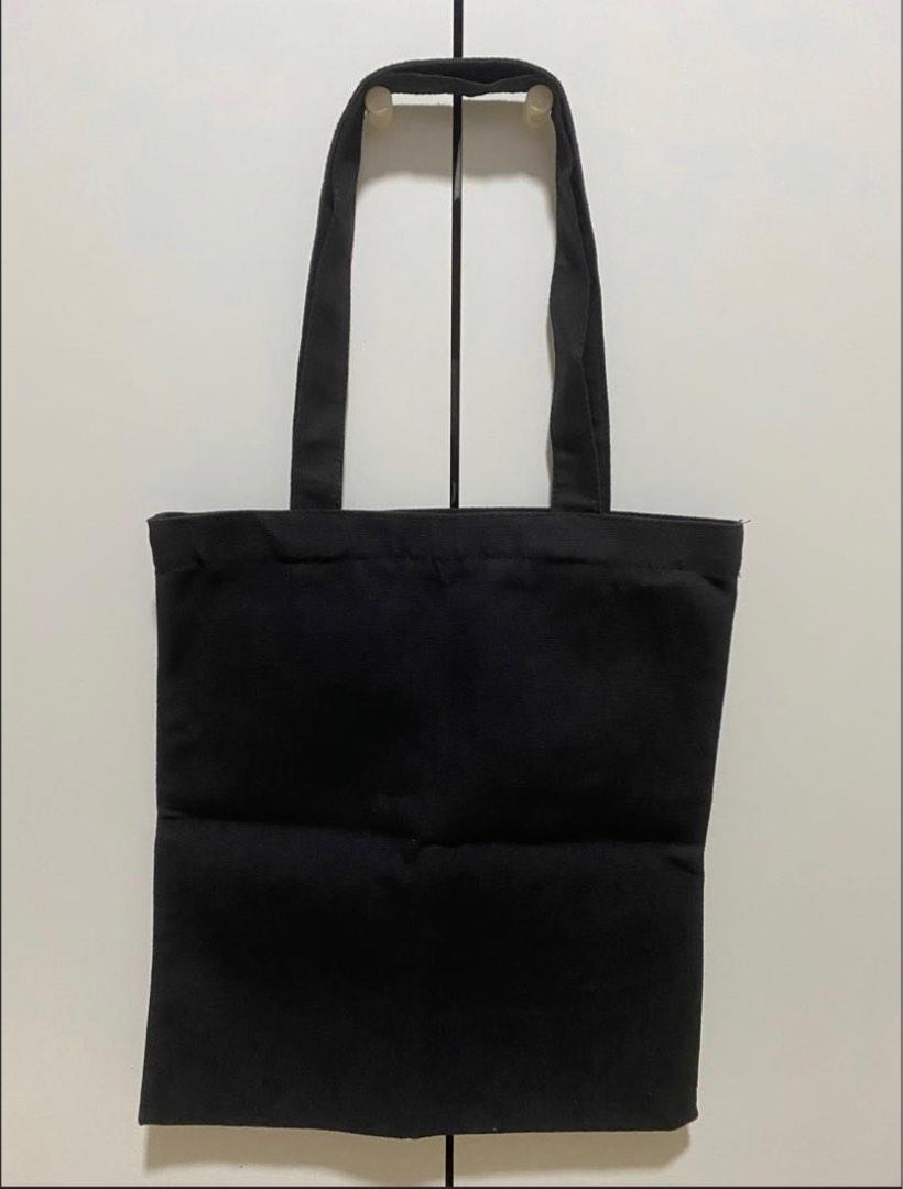 Plain Black Tote Bag, Women's Fashion, Bags & Wallets, Tote Bags on