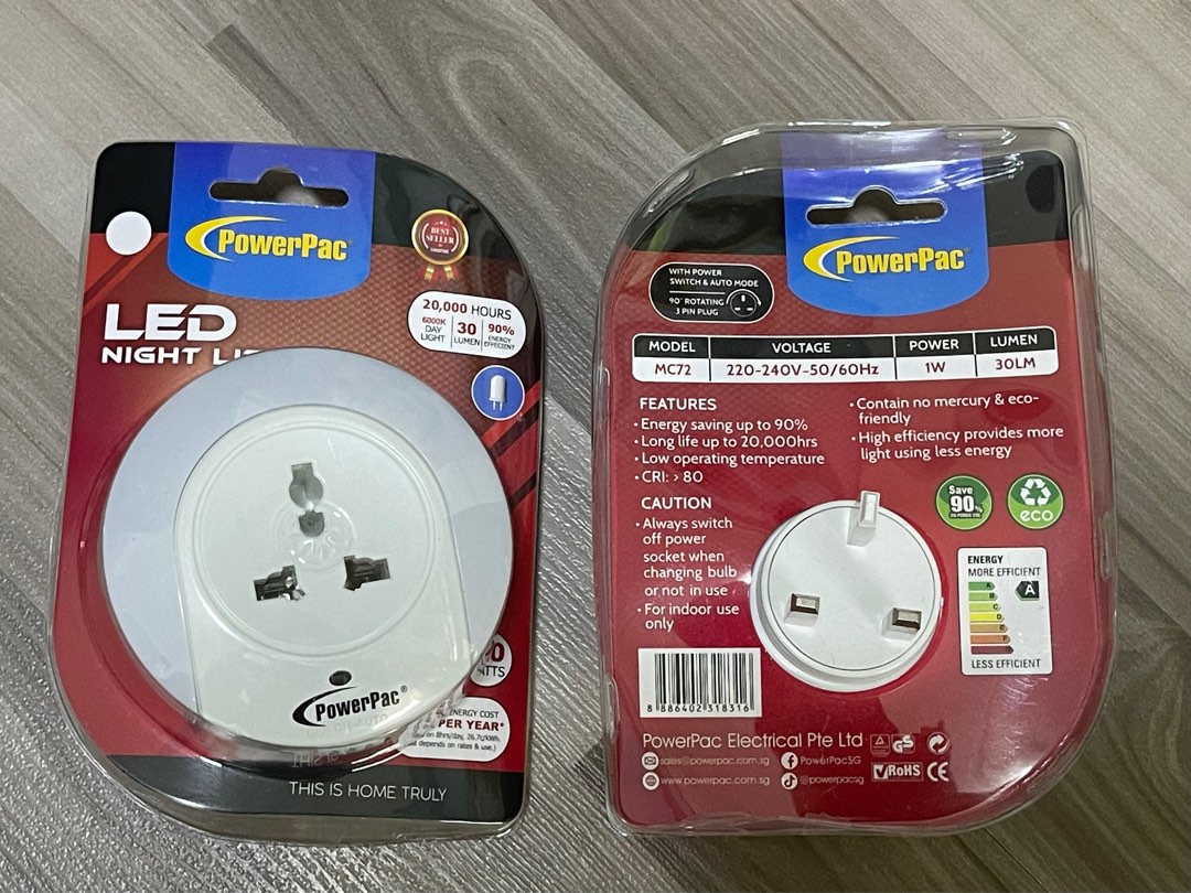 Powerpac auto sensor and dimming night light, Babies & Kids, Baby