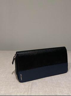 PRADA Black Saffiano Leather Zip Travel Wallet 2M1220