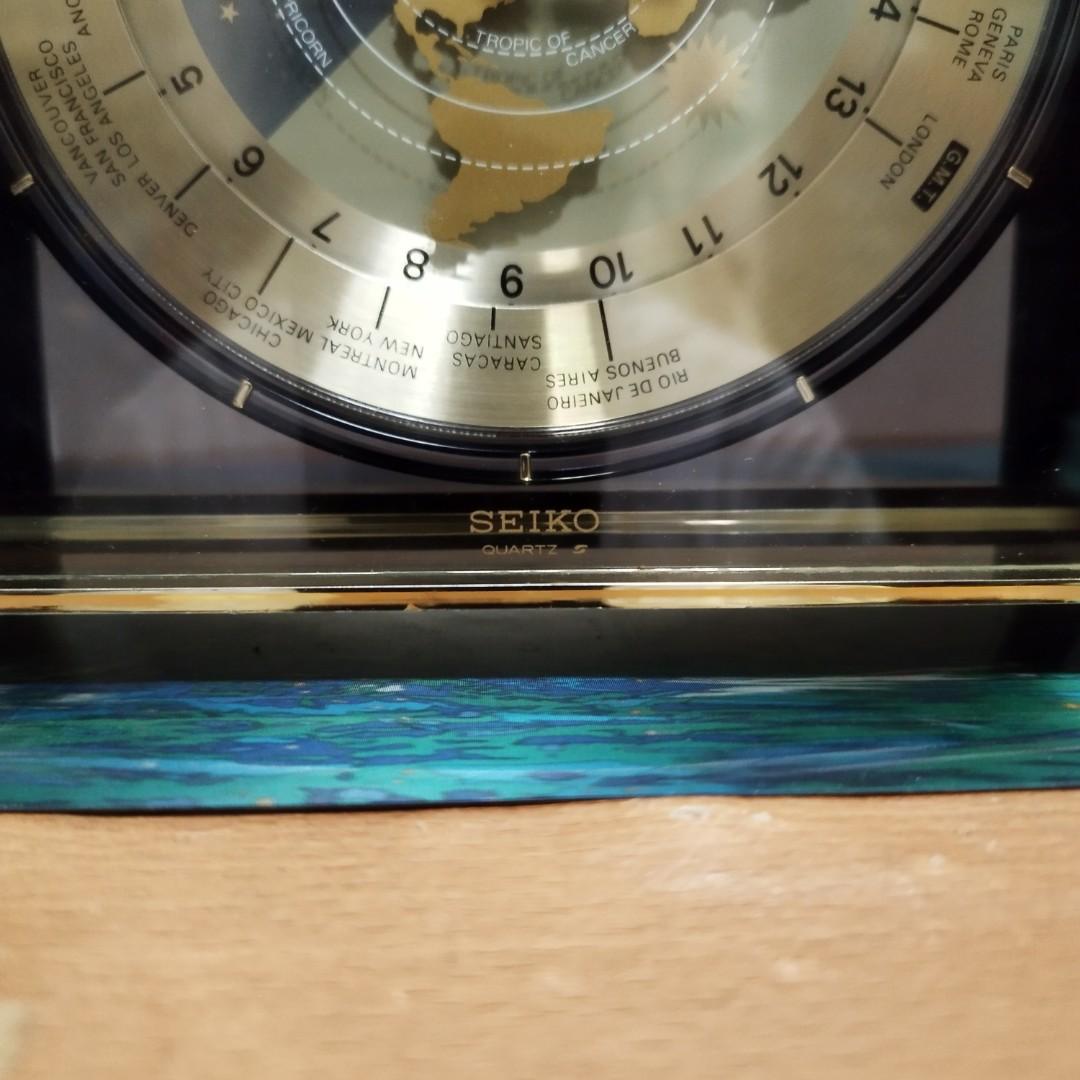 Rare Vintage 80's Seiko World Map Clock, Furniture & Home Living, Home