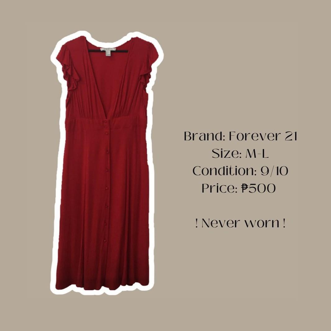 Red summer dress forever shop 21
