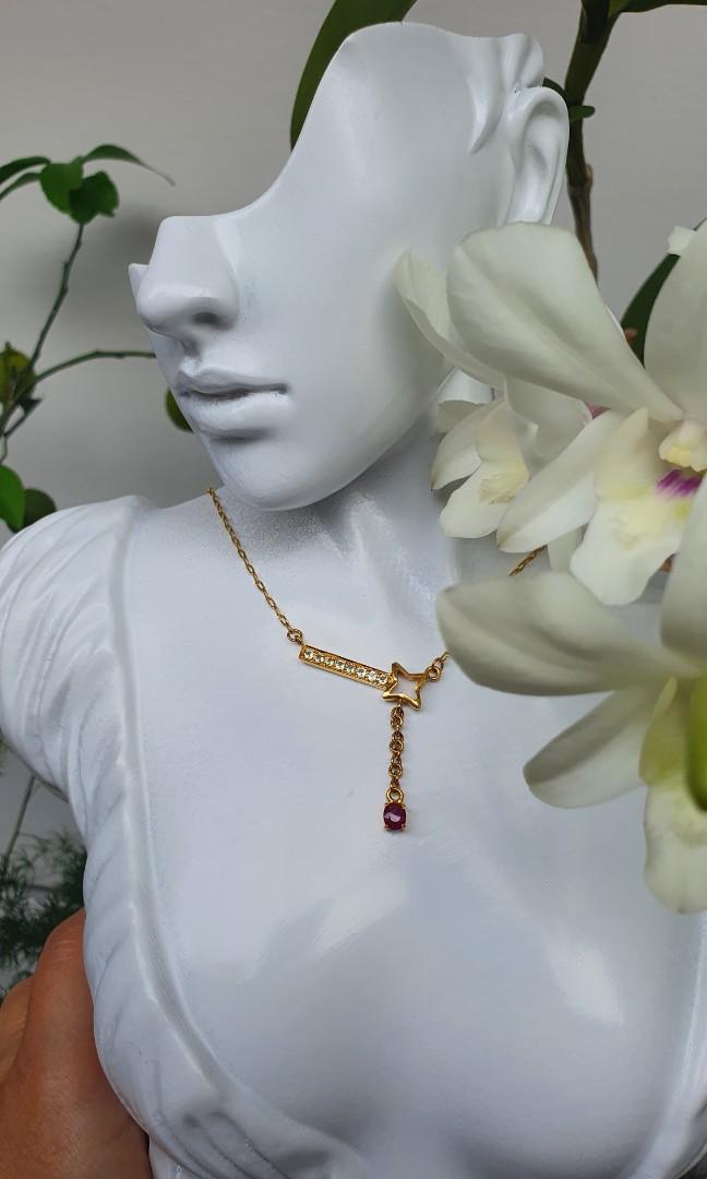 Elegant Ruby Peridot Necklace Unheated Burmese Gems