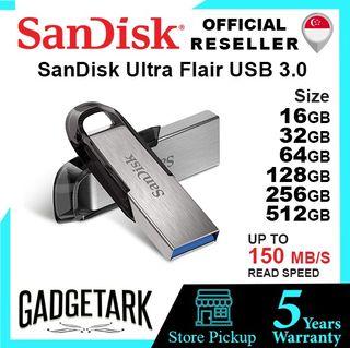 SanDisk Ultra Flair USB 3.0 512GB | 256GB | 128GB | 64GB | 32GB | 16GB Flash Drive Thumb Drive Pen Drive