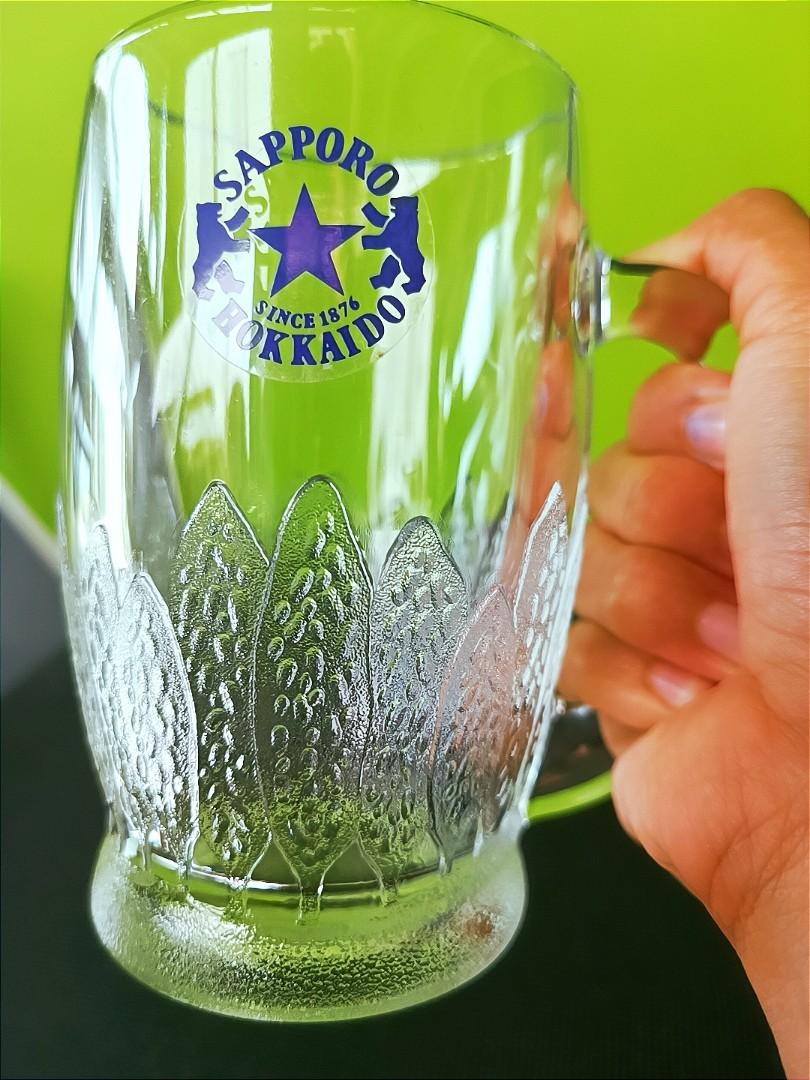 SAPPORO HOKKAIDO large beer Mug Original from Japan, Furniture & Home