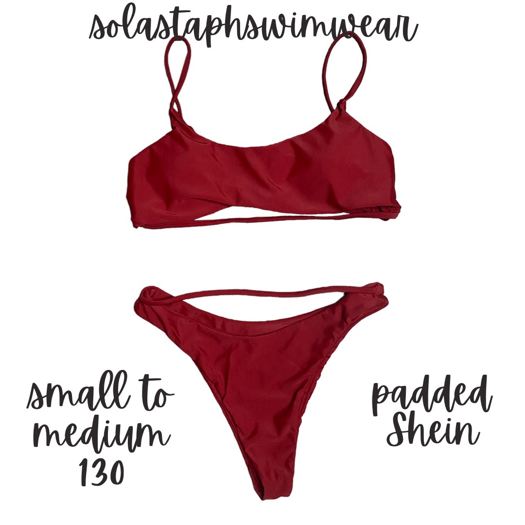 Shein Red Bikini, Women's Fashion, Swimwear, Bikinis & Swimsuits on