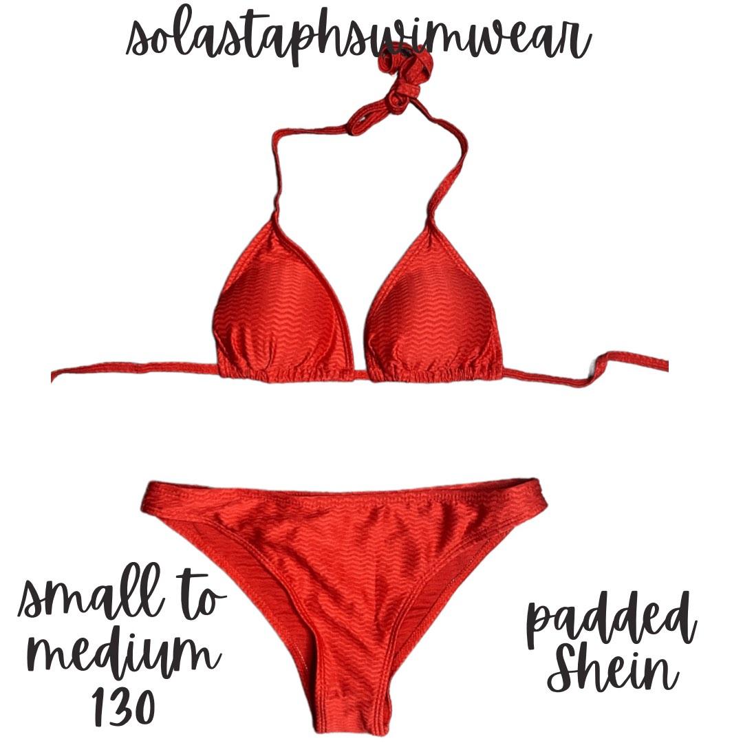 Shein Red Triangle Bikini, Women's Fashion, Swimwear, Bikinis