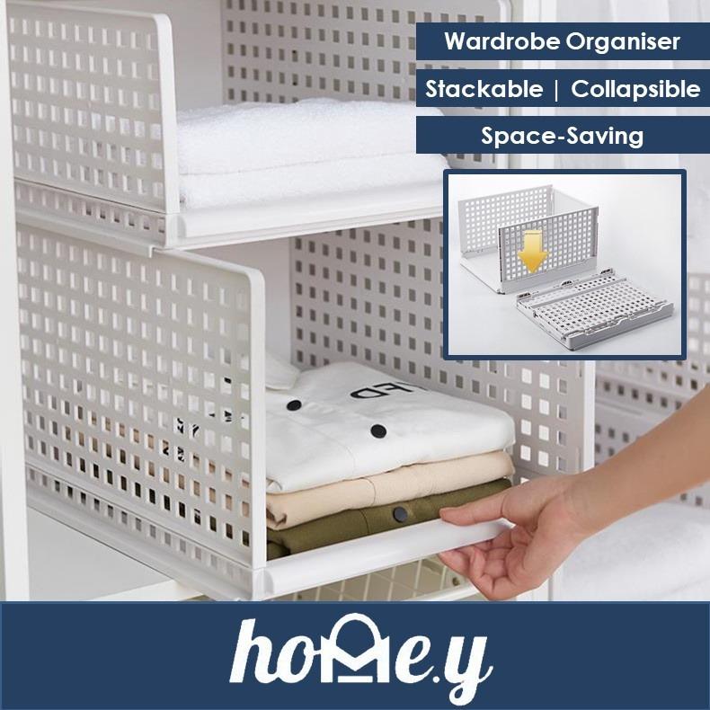 Stackable Wardrobe Organizer Shelving for Wardrobe, Furniture & Home ...