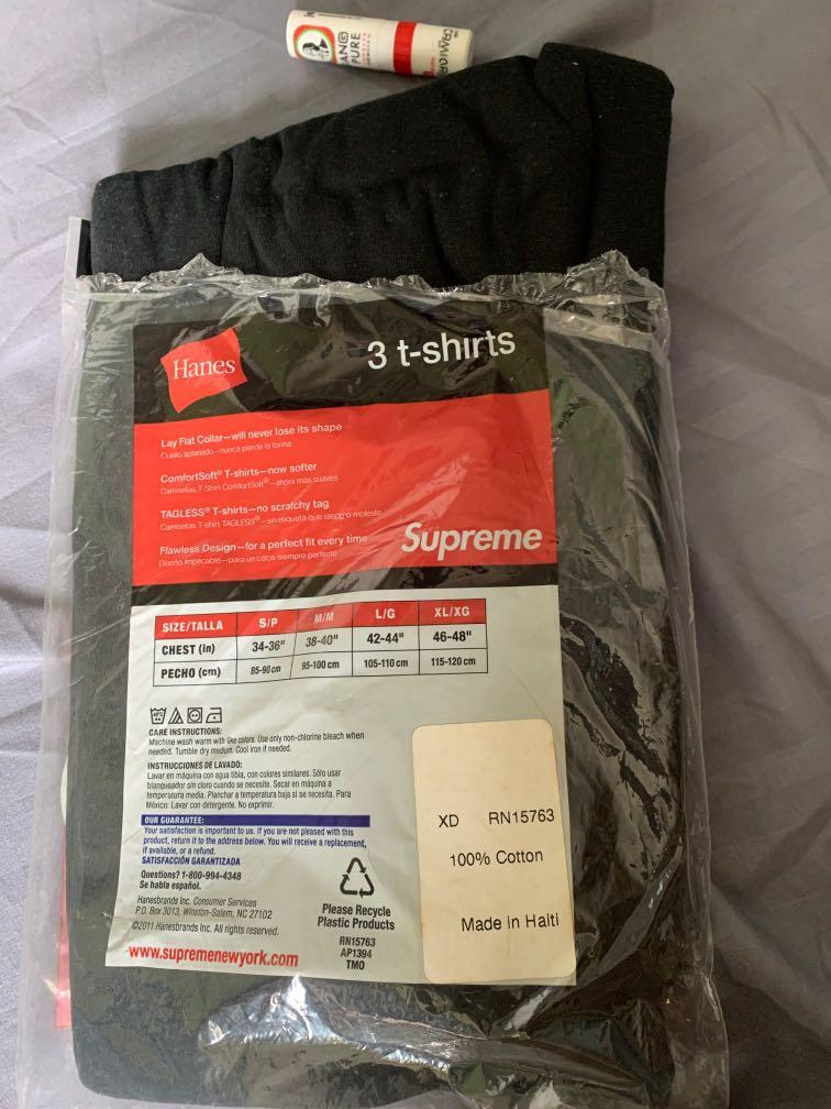 Supreme hanes clearance t shirt sizing
