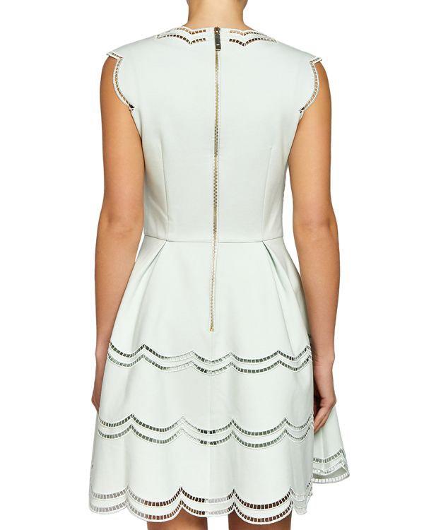 Ted Baker Embroidered Tiered Skirt Dress Mint
