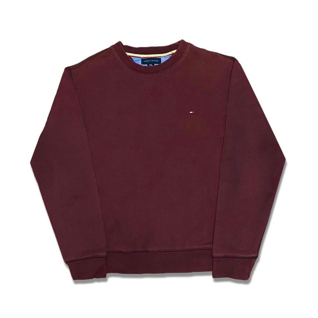Maroon tommy on sale hilfiger sweatshirt