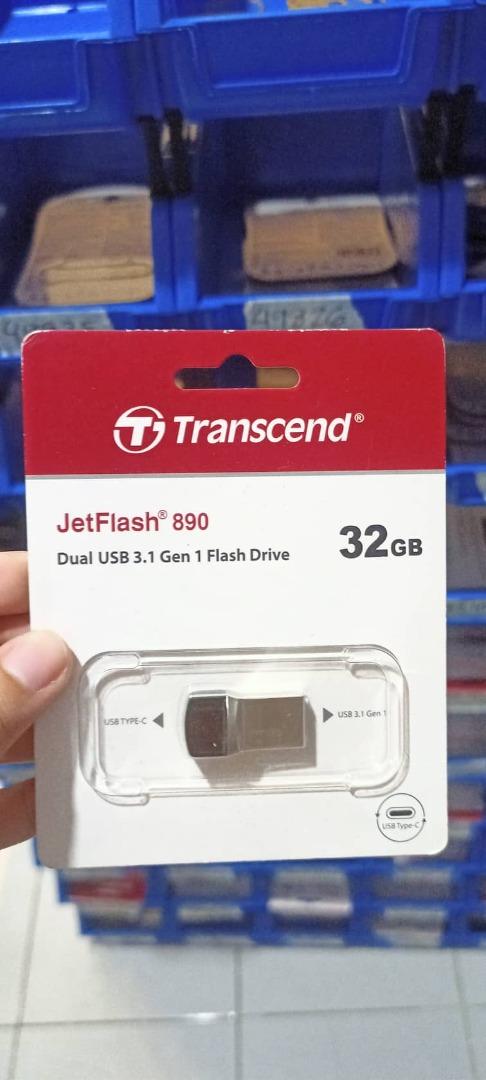 Transcend 32GB JF890 Flash Drive Type-C/USB 3.1 TS32GJF890S, Computers ...