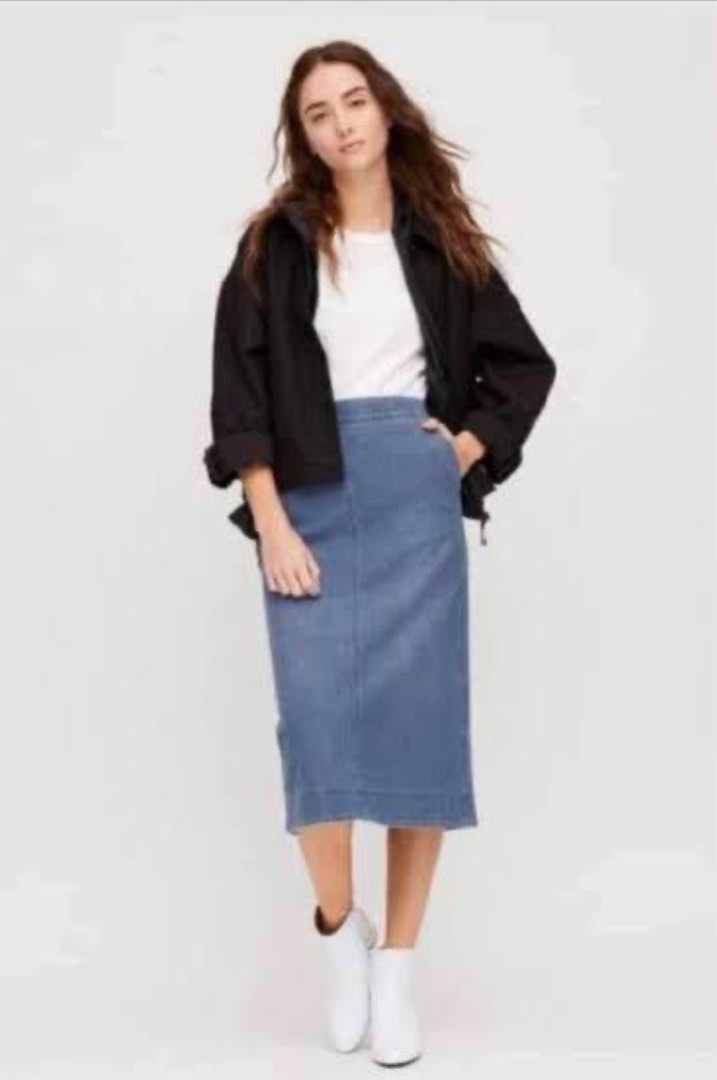 Denim jersey 2025 skirt uniqlo