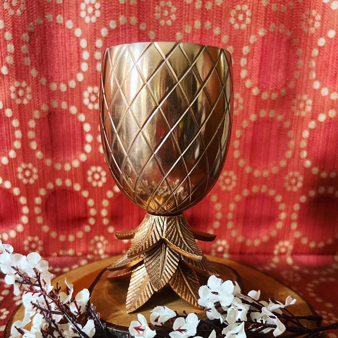 Unique Pineapple Copper Goblet #SB1J87 (Category: Coffee & Tea Tableware) located in Bulacan. Submitted by selling_low_by_bella_ben (Listing ID 1185716454, Image 2). Description: Unique Pineapple Copper Goblet #SB1J87 💰659 ✅ 9/10 condition (Please check pictures for the overall condition) ✅ Measurement is indicated in the photo ✅ No box, therefore glassware without box may have minimal scratches due to stacking please manage your expectation. ✅ 