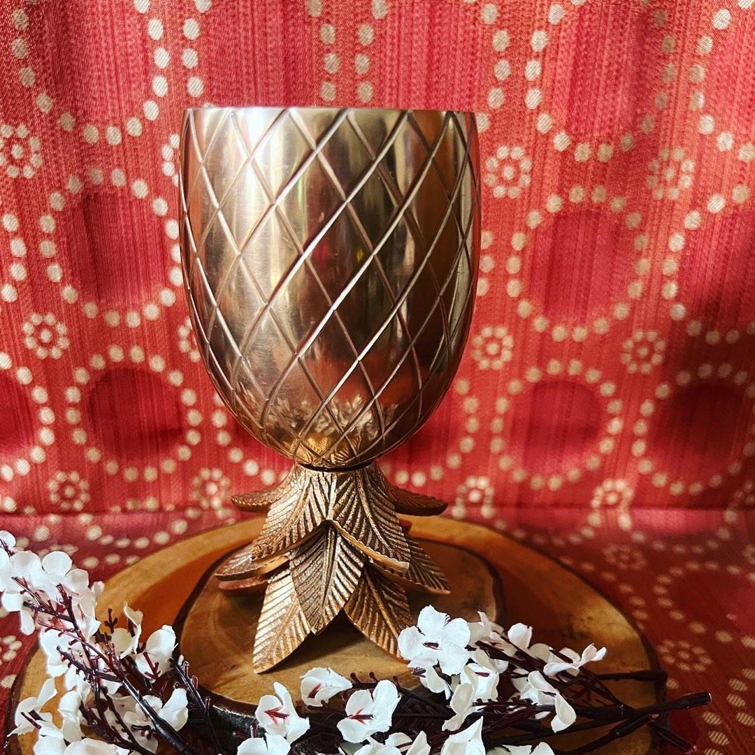 Unique Pineapple Copper Goblet #SB1J87 (Category: Coffee & Tea Tableware) located in Bulacan. Submitted by selling_low_by_bella_ben (Listing ID 1185716454, Image 3). Description: Unique Pineapple Copper Goblet #SB1J87 💰659 ✅ 9/10 condition (Please check pictures for the overall condition) ✅ Measurement is indicated in the photo ✅ No box, therefore glassware without box may have minimal scratches due to stacking please manage your expectation. ✅ 