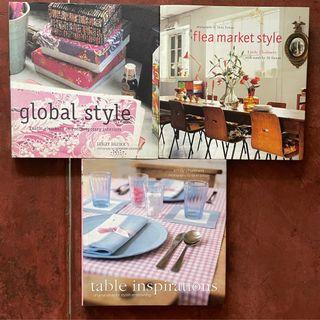 Various Hardcover coffee table books - shabby chic decor, eclectic styling, vintage thrifting