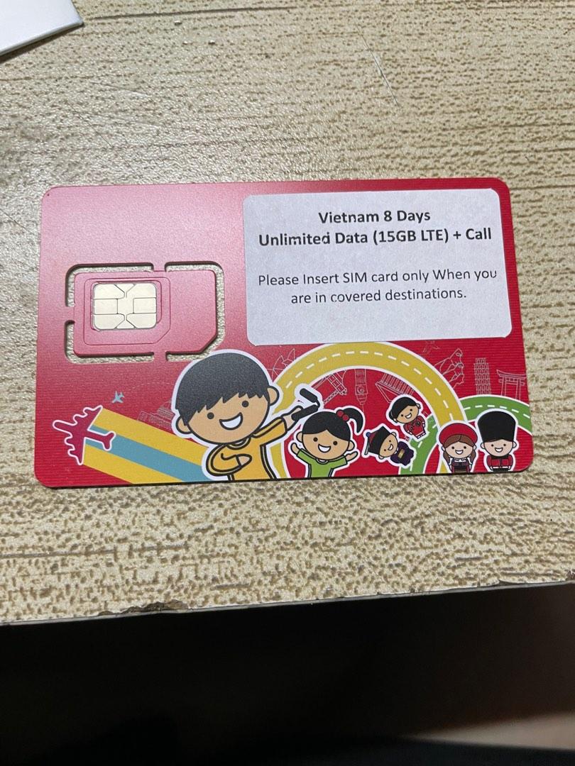 Vietnam SIM card unlimited data for 8 day got 1 more, Mobile Phones