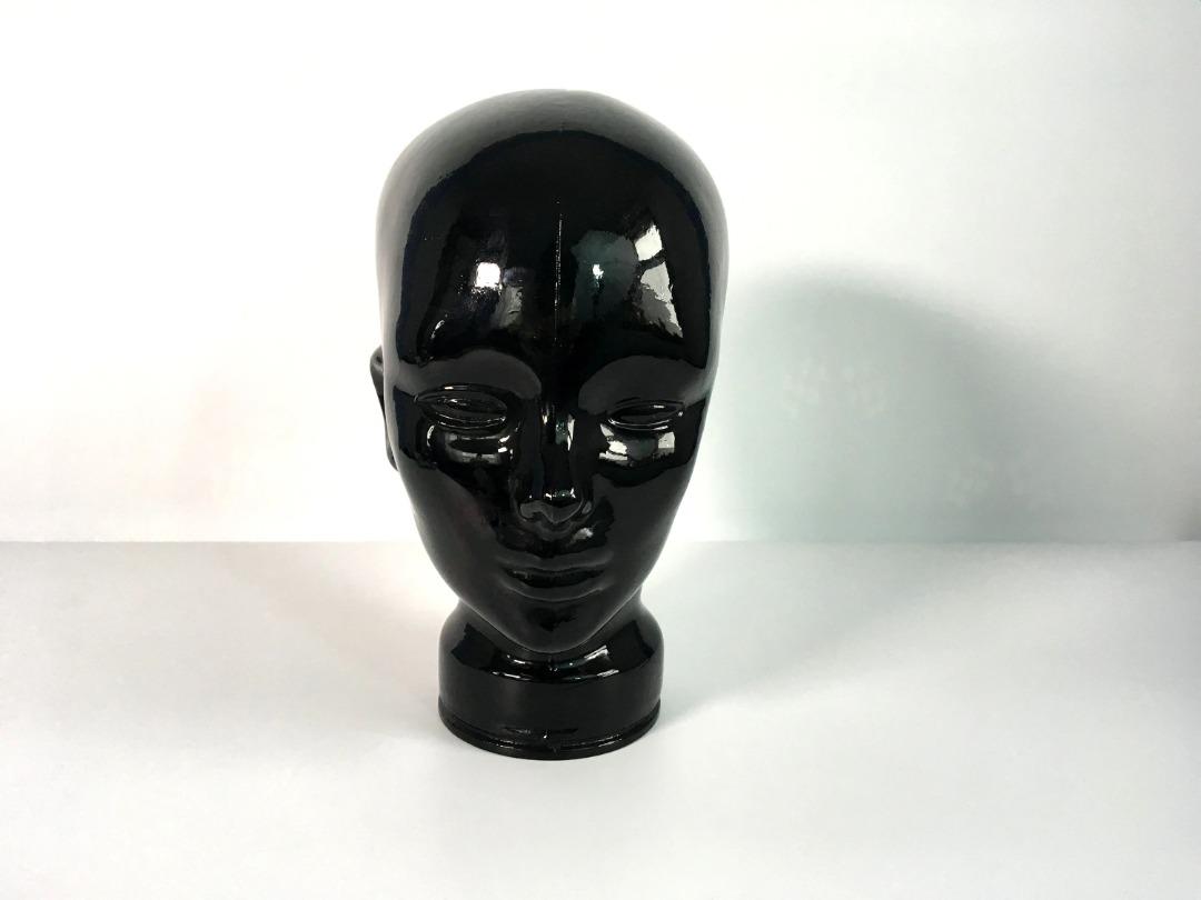 Vintage Black Glass Head 