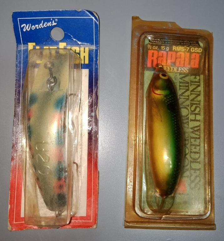 Vintage Fishing Lures Bait Rapala Cotton Cordell Worden's, Sports