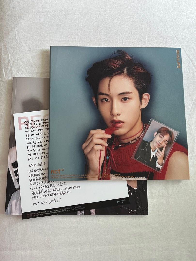 Winwin cover Nct 127 Regulate Photocard with thank you message NCT127