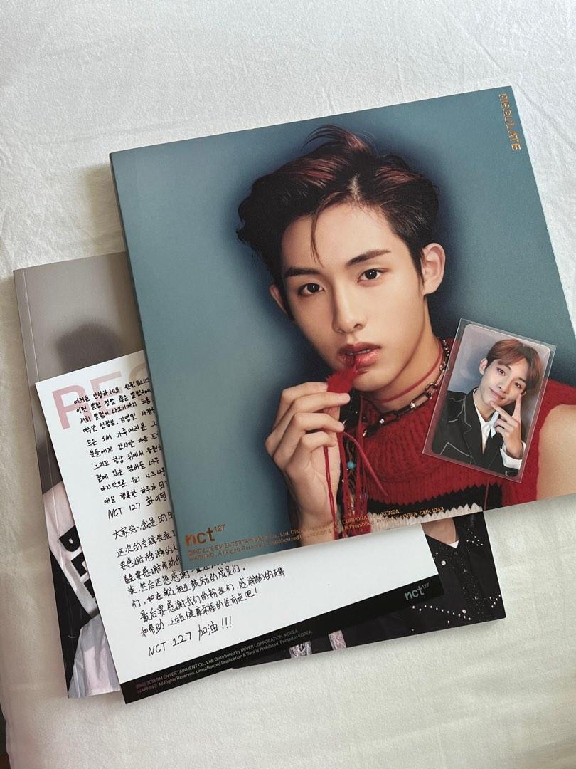 Winwin cover Nct 127 Regulate Photocard with thank you message NCT127