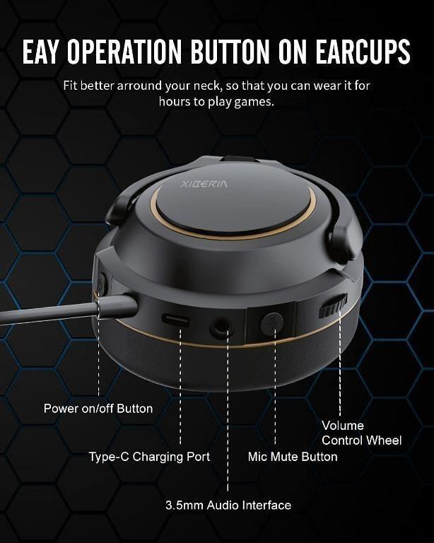 信用 XIBERIA Wireless Gaming Headset for PS5 PS4 PC with Microphone Lossless  2.4 blaccoded.com