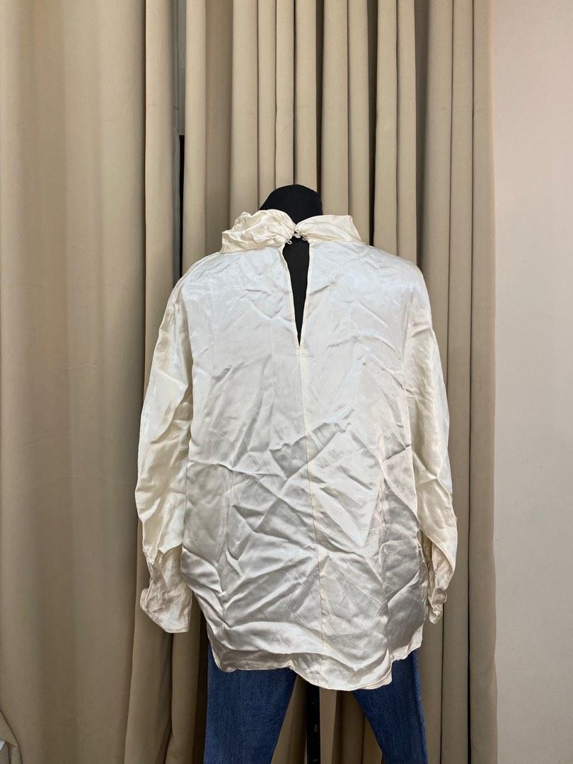 ivory satin blouse