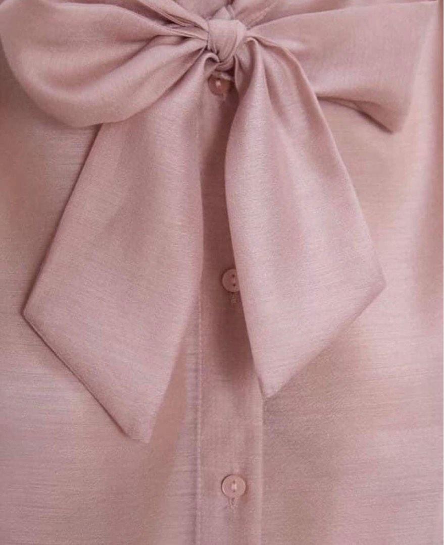 ZARA ORGANZA BLOUSE WITH BOW DETAIL, Women's Fashion, Tops, Blouses on