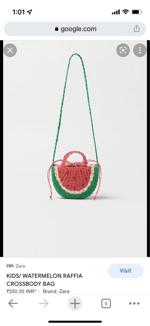 Zara watermelon weaved crossbody bag