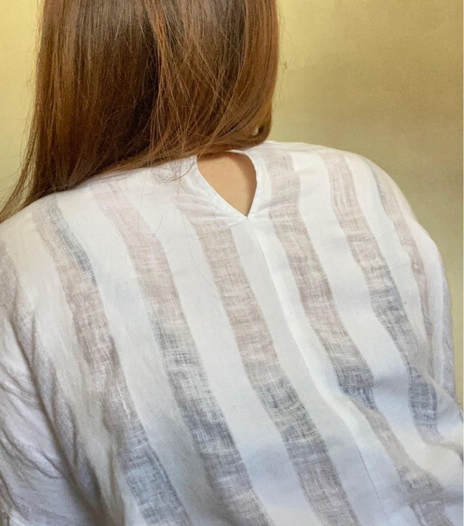 Zara white linen top, Women's Fashion, Tops, Blouses on Carousell