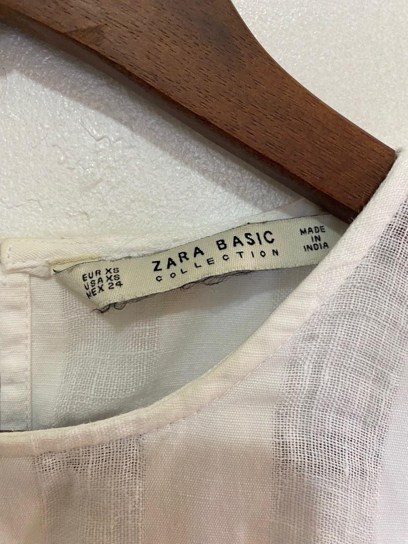 Zara white linen top, Women's Fashion, Tops, Blouses on Carousell