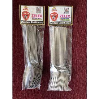 Zelex Sudu atau Garpu Garfu 12 pcs / Fork or spoon 12 pcs High Quality food grade Tebal & Shine Stainless Steel Garfu