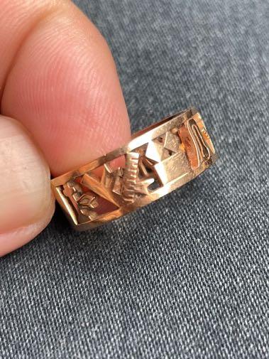 18K Rose Gold Masonic Ring Women s Fashion Jewelry Organisers