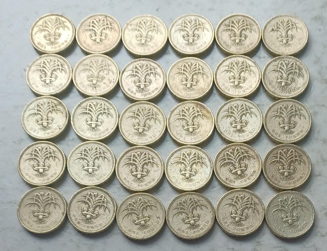 英國1985年1英鎊硬幣共30枚(品相實物如圖), 興趣及遊戲, 收藏品及紀念品, 錢幣- Carousell