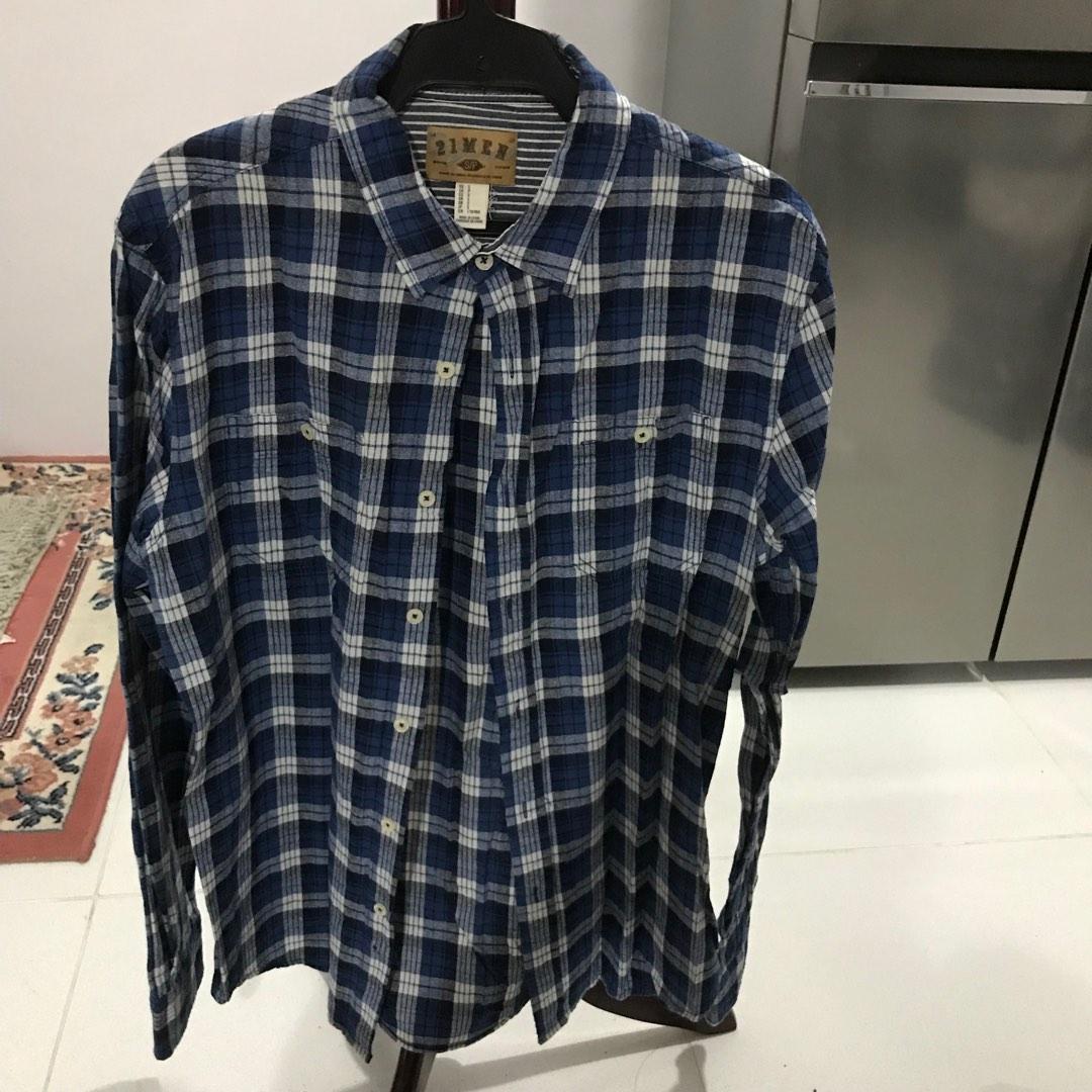 Checkered long sleeve polo for men clearance