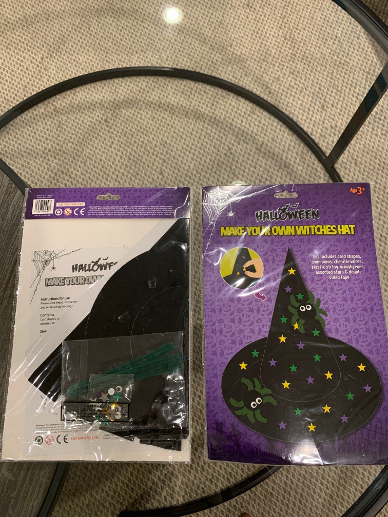2 x make your own witches hat, Hobbies & Toys, Stationery & Craft ...