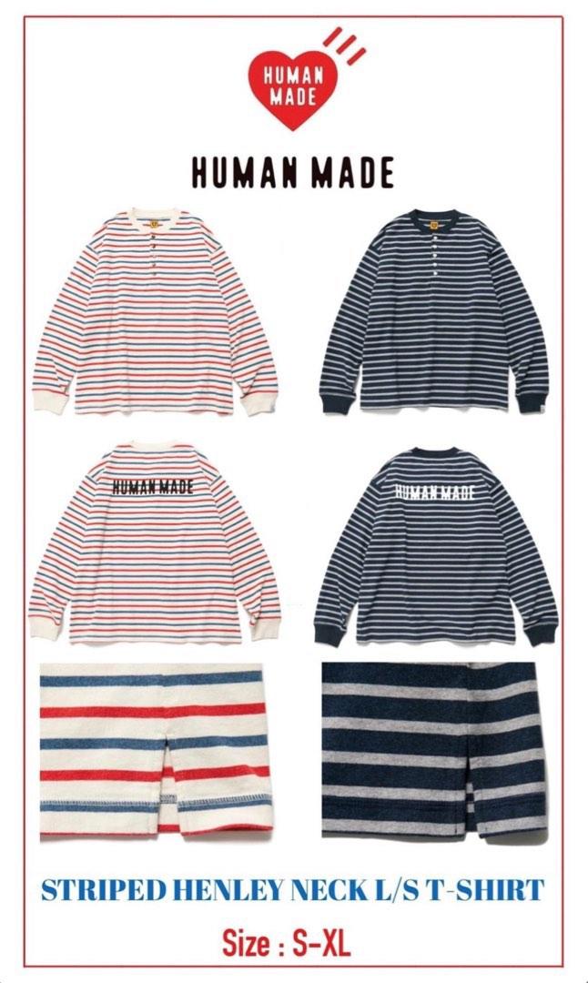 3/9 Release]Human Made Striped Henley Neck L/S Shirt, Men's