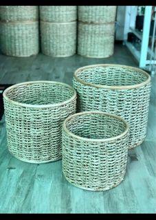 3-pc Native Planters Wicker Organizer Laundry Storage Round Baskets