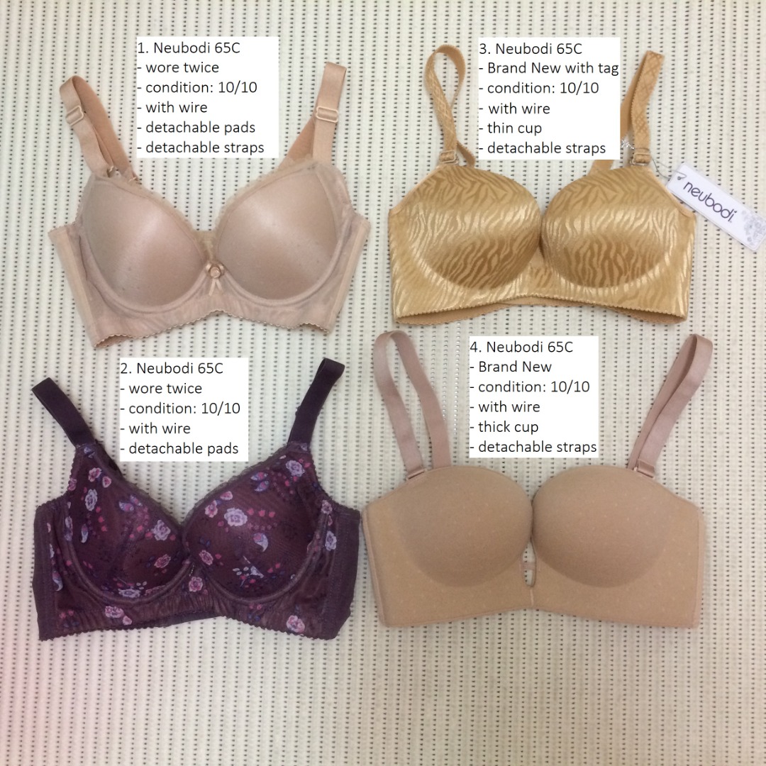 65C / 30C) Neubodi Bra (Nude lace / Purple floral lace / Golden stripe /  Nude), Women's Fashion, New Undergarments & Loungewear on Carousell