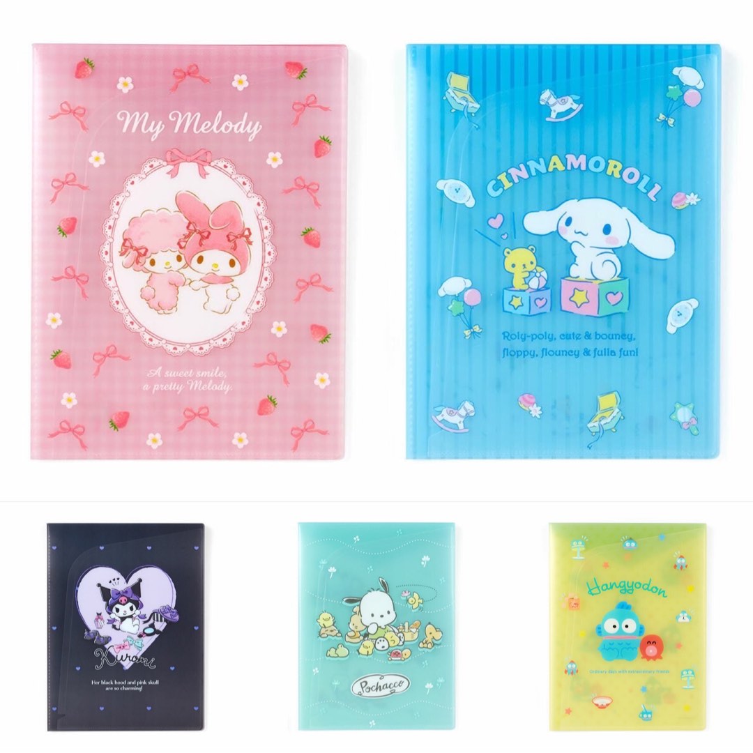 日版my Melody 美樂蒂cinnamoroll 玉桂狗kuromi 可羅米pochacco Pc狗hangyodon 水怪海怪公文袋款file 文件夾 興趣及遊戲 手作 自家設計 文具 Carousell
